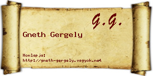 Gneth Gergely névjegykártya